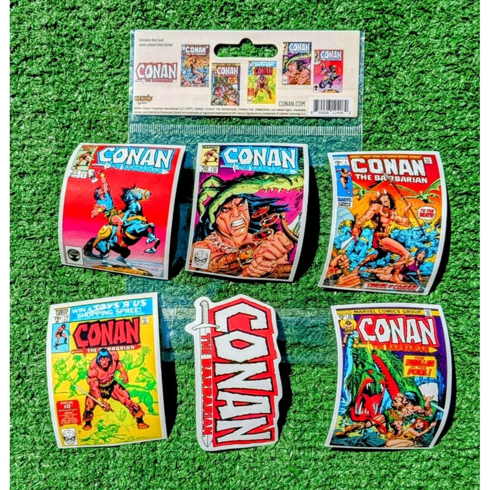 6 Conan the Barbarian/Cimmerian Comic Book Stickers Water Proof Vinyl 2-2 ½" NIP